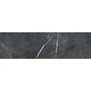 Chester Nero Marquina Marble Effect Porcelain Tile 10x30cm Matt
