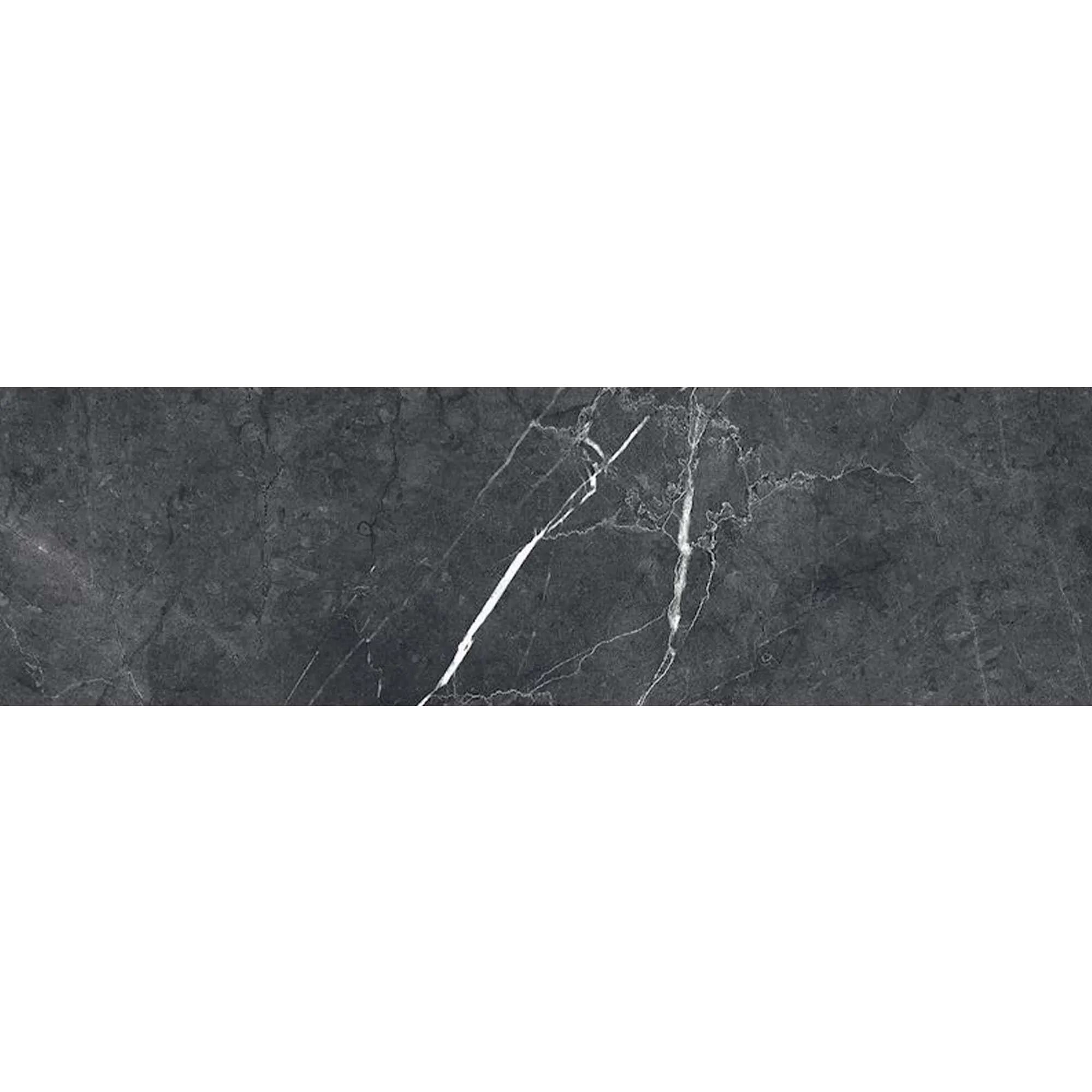 Chester Nero Marquina Marble Effect Porcelain Tile 10x30cm Matt