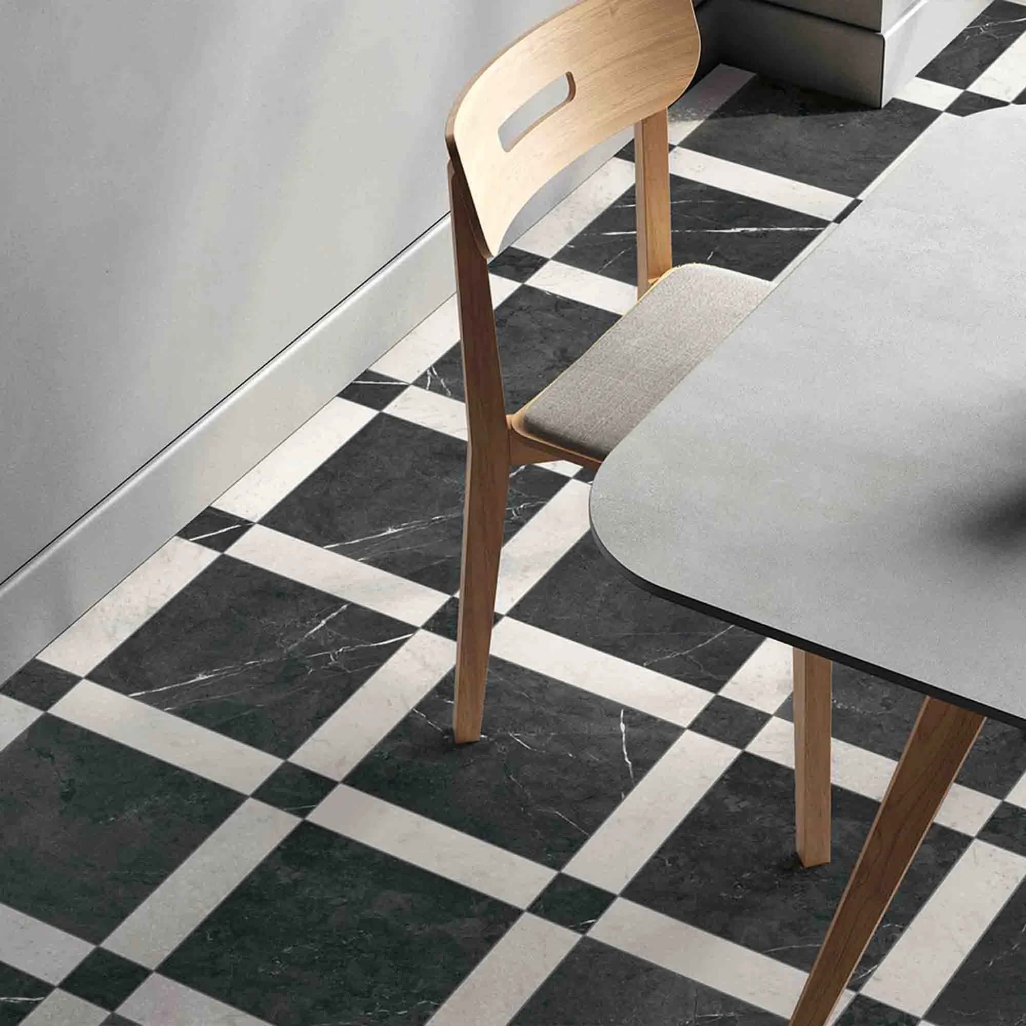Chester Nero Marquina Marble Effect Porcelain Tile 30x30cm Matt