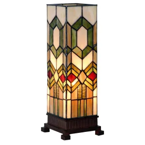 Chicago Medium Tiffany Square Table Lamp