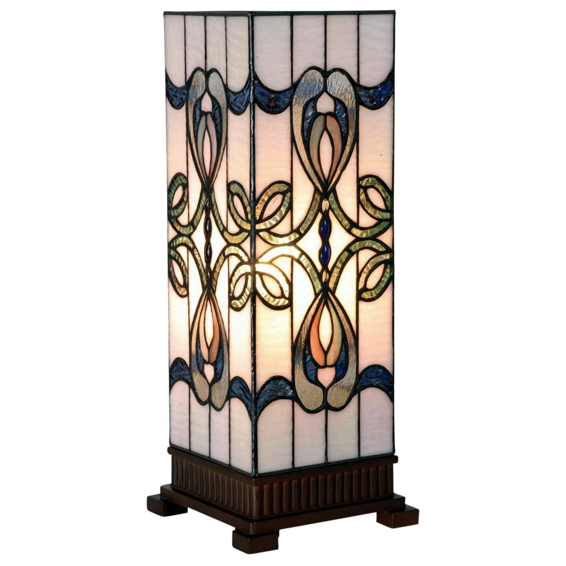 Clara Tiffany Large Square Table Lamp