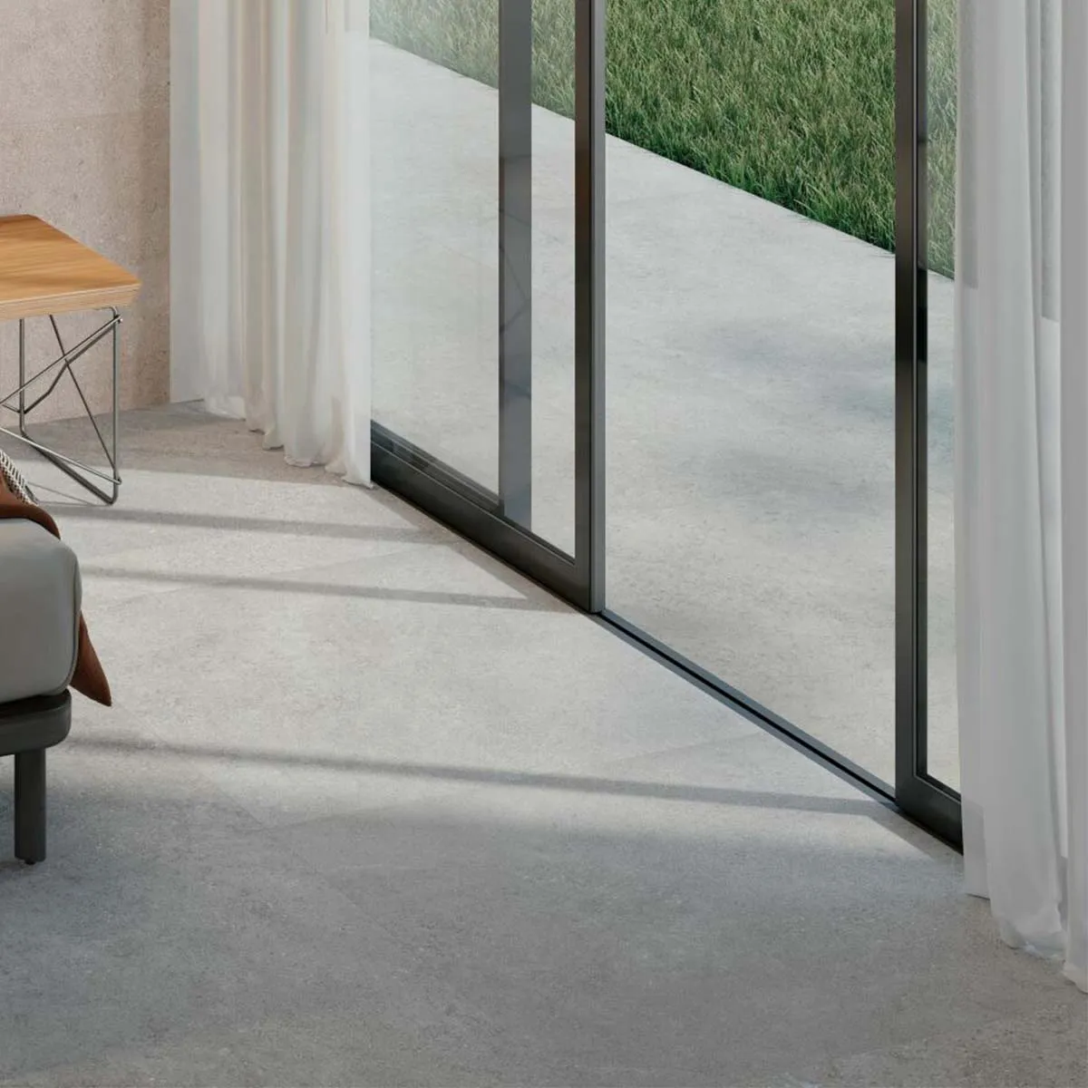 Cluny Silver Stone Effect Porcelain Tile 90x90cm Matt