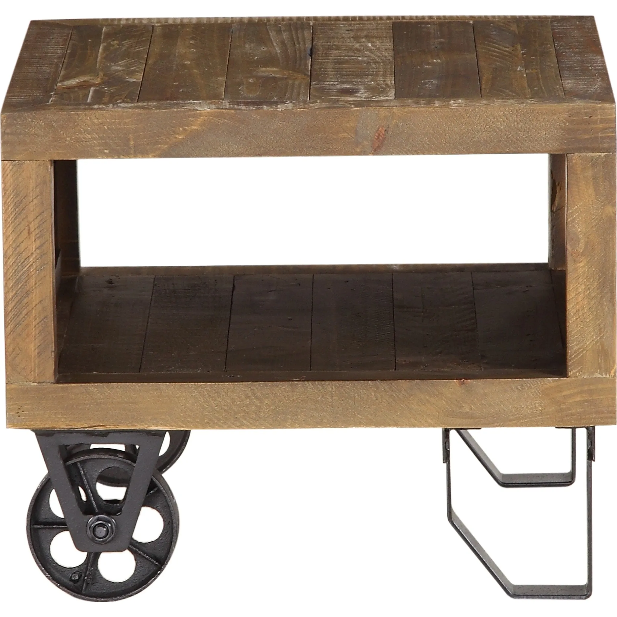 Coalburn Reclaimed Wood Square Side Table in Russett Brown Modus