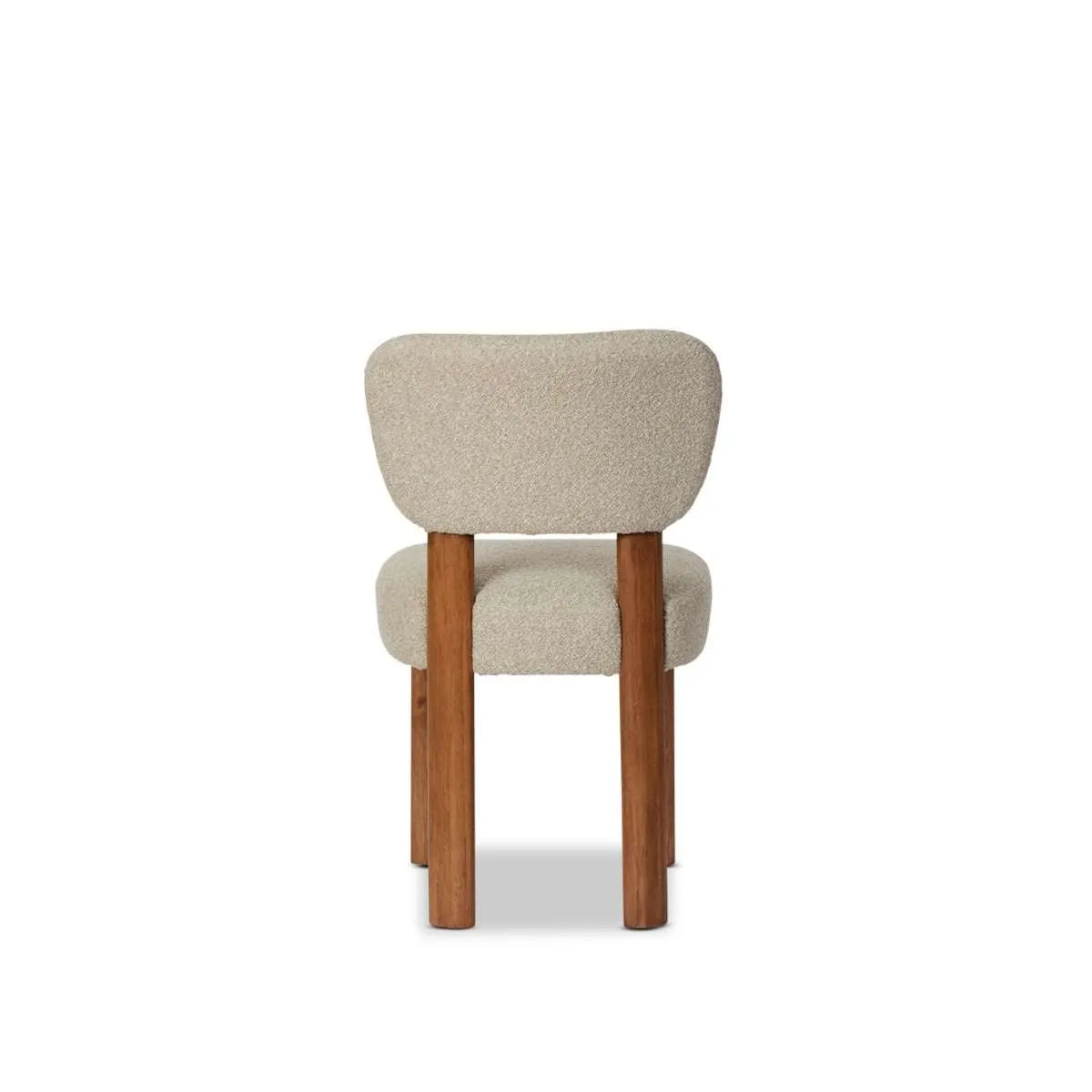 Coco Boucle Dining Chair - Set of 2 - Cream/Walnut Mocka