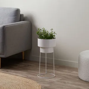 Constance Metal Plant Stand - White - Short Mocka
