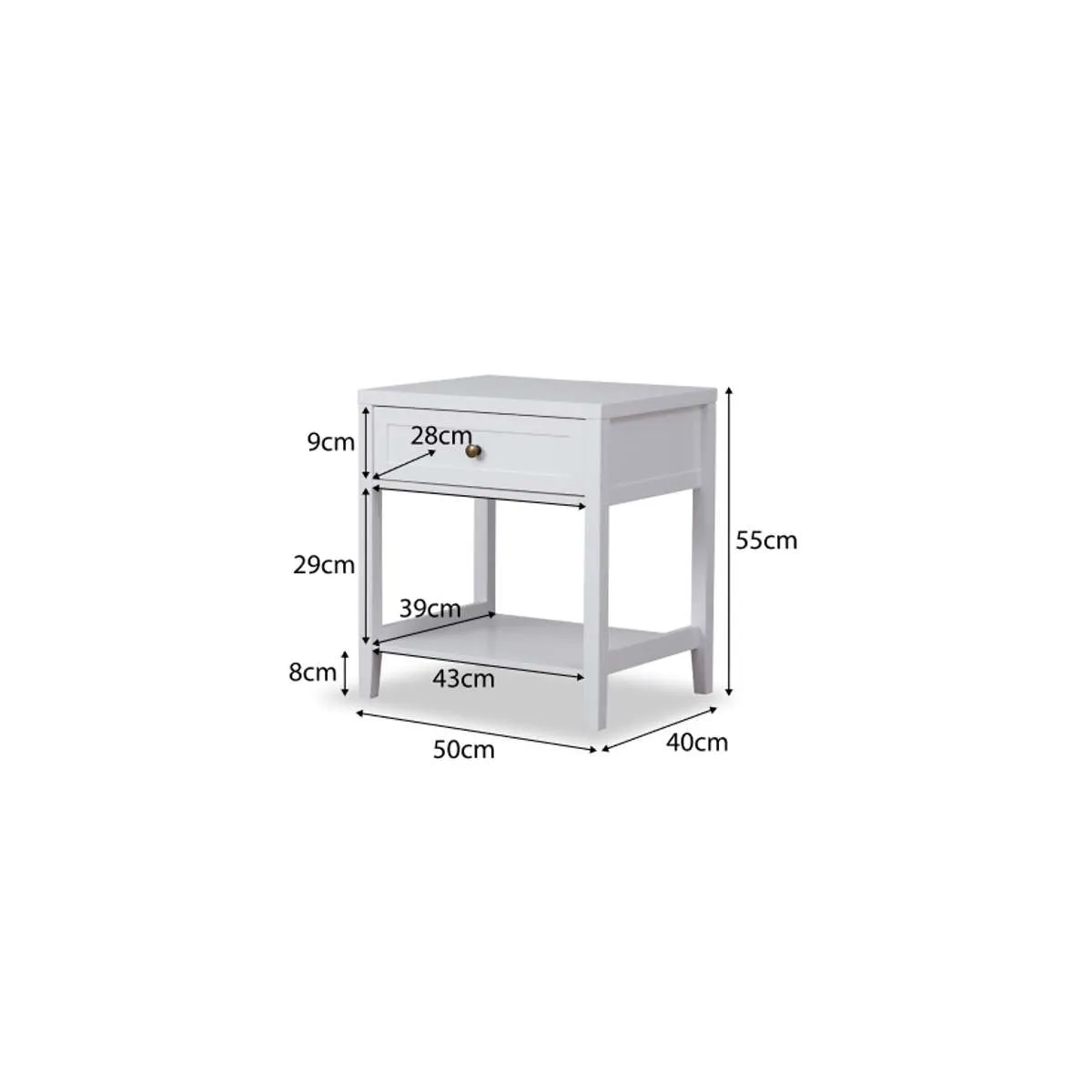 Cove Bedside Table - White Bundle Mocka