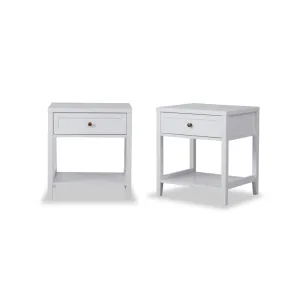 Cove Bedside Table - White Bundle Mocka