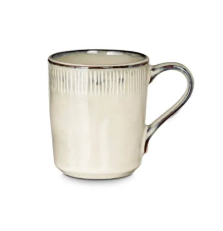 Cream Ceramic Mugs - Set Of 2 Funky Chunky