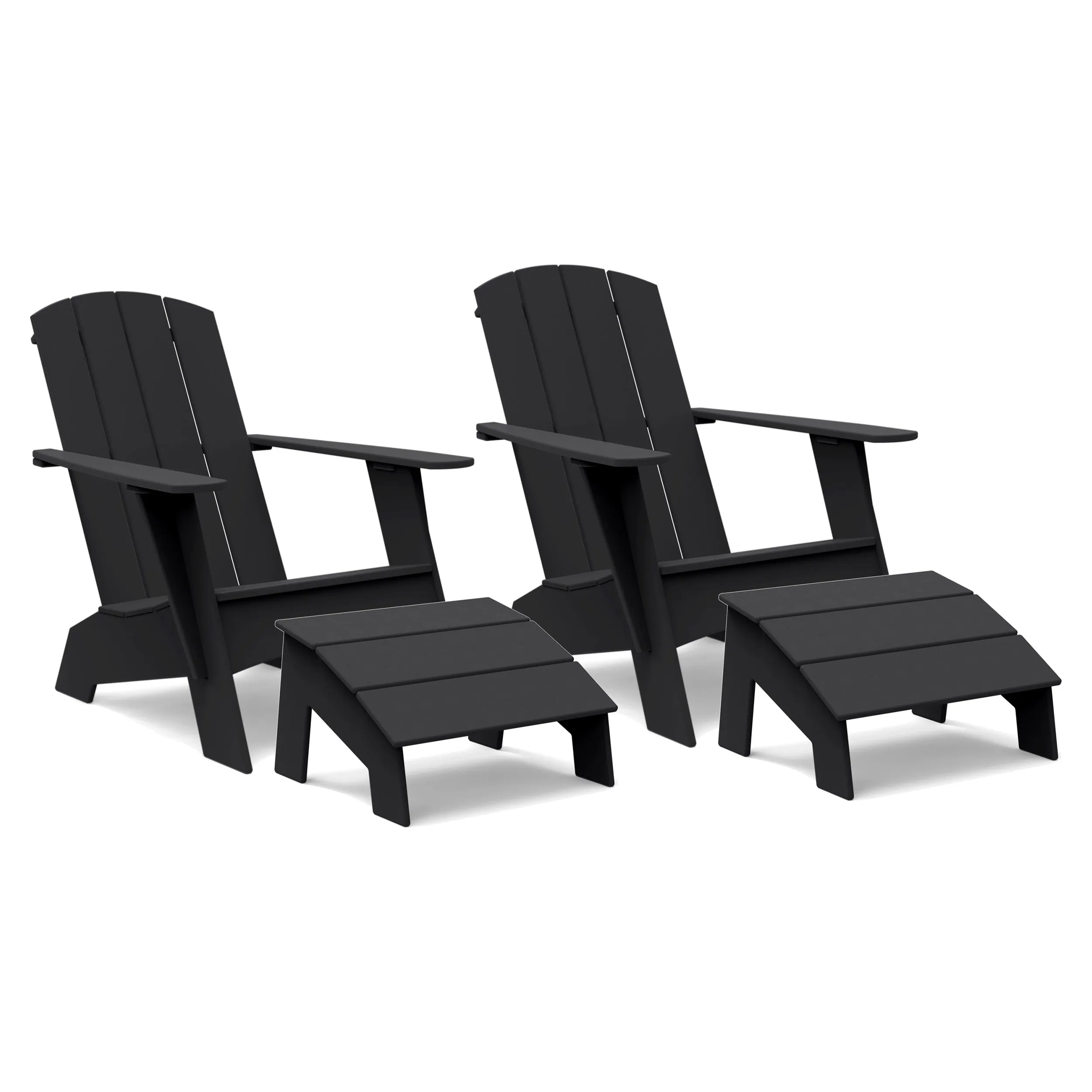 Curved Adirondack Chair and Ottoman Bundle