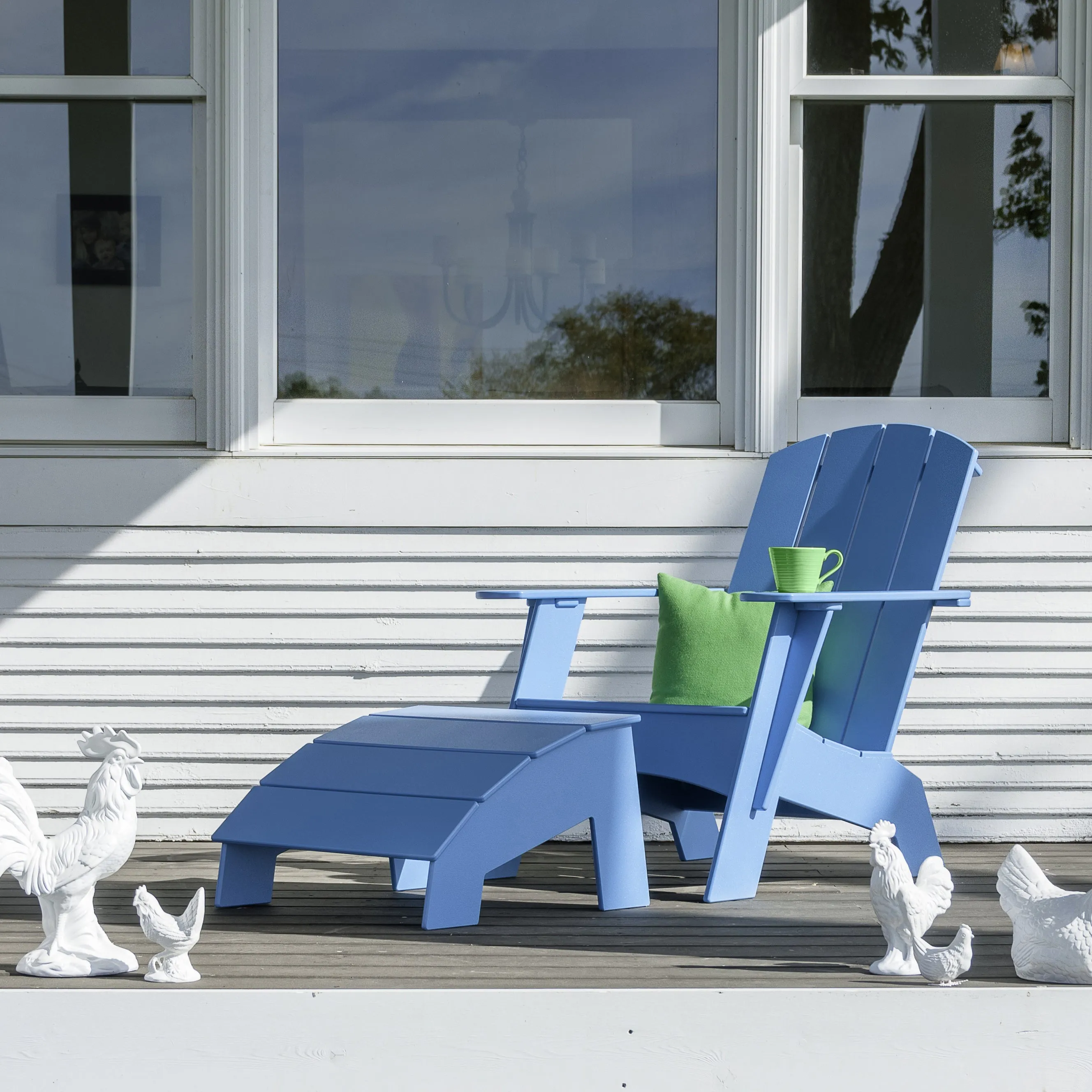 Curved Adirondack Chair and Ottoman Bundle