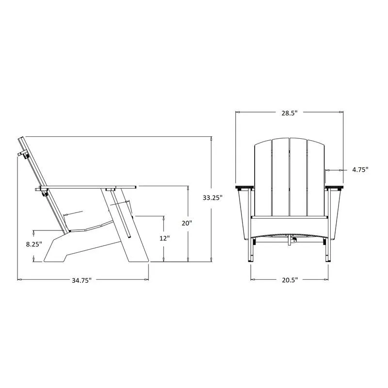 Curved Adirondack Chair and Ottoman Bundle