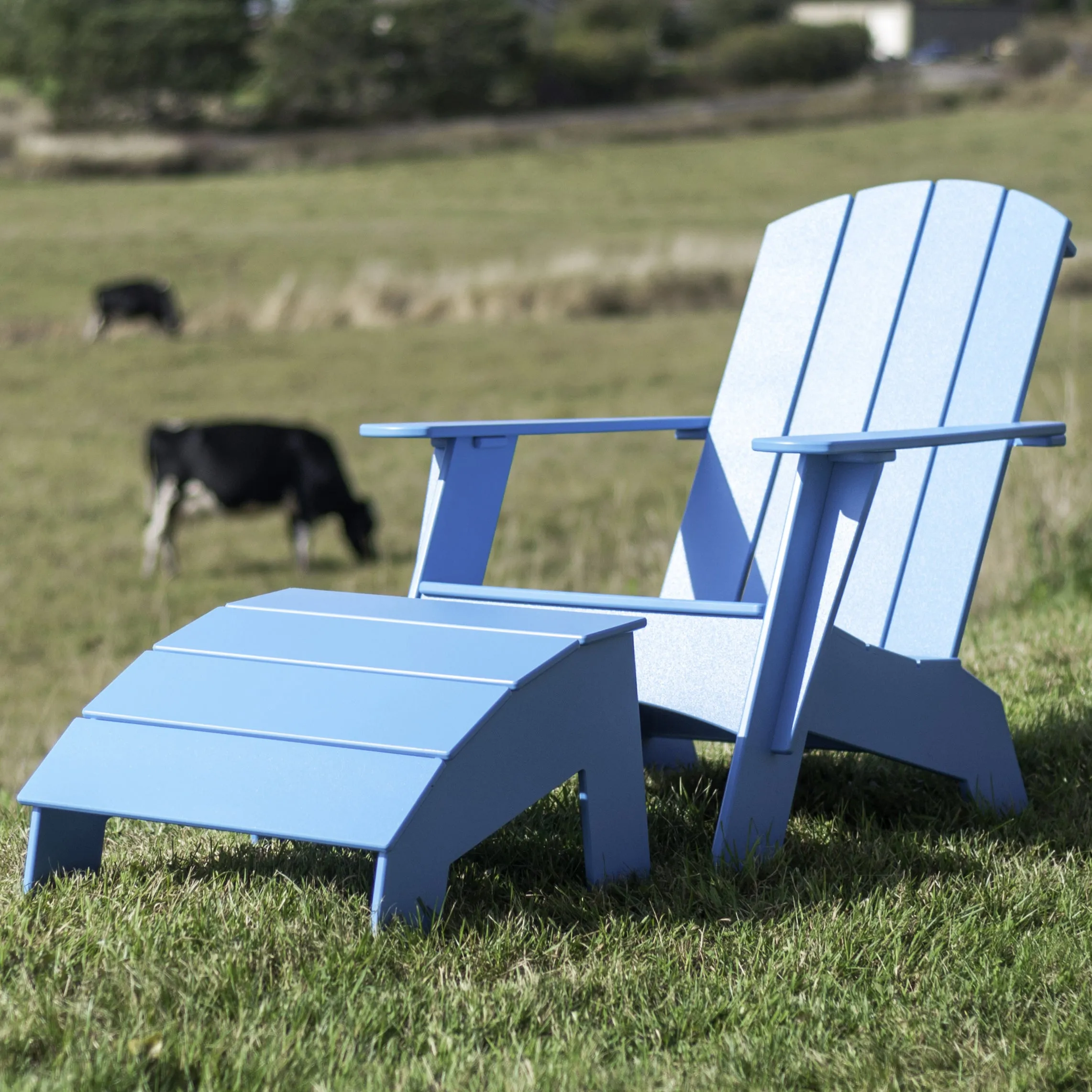 Curved Adirondack Chair and Ottoman Bundle