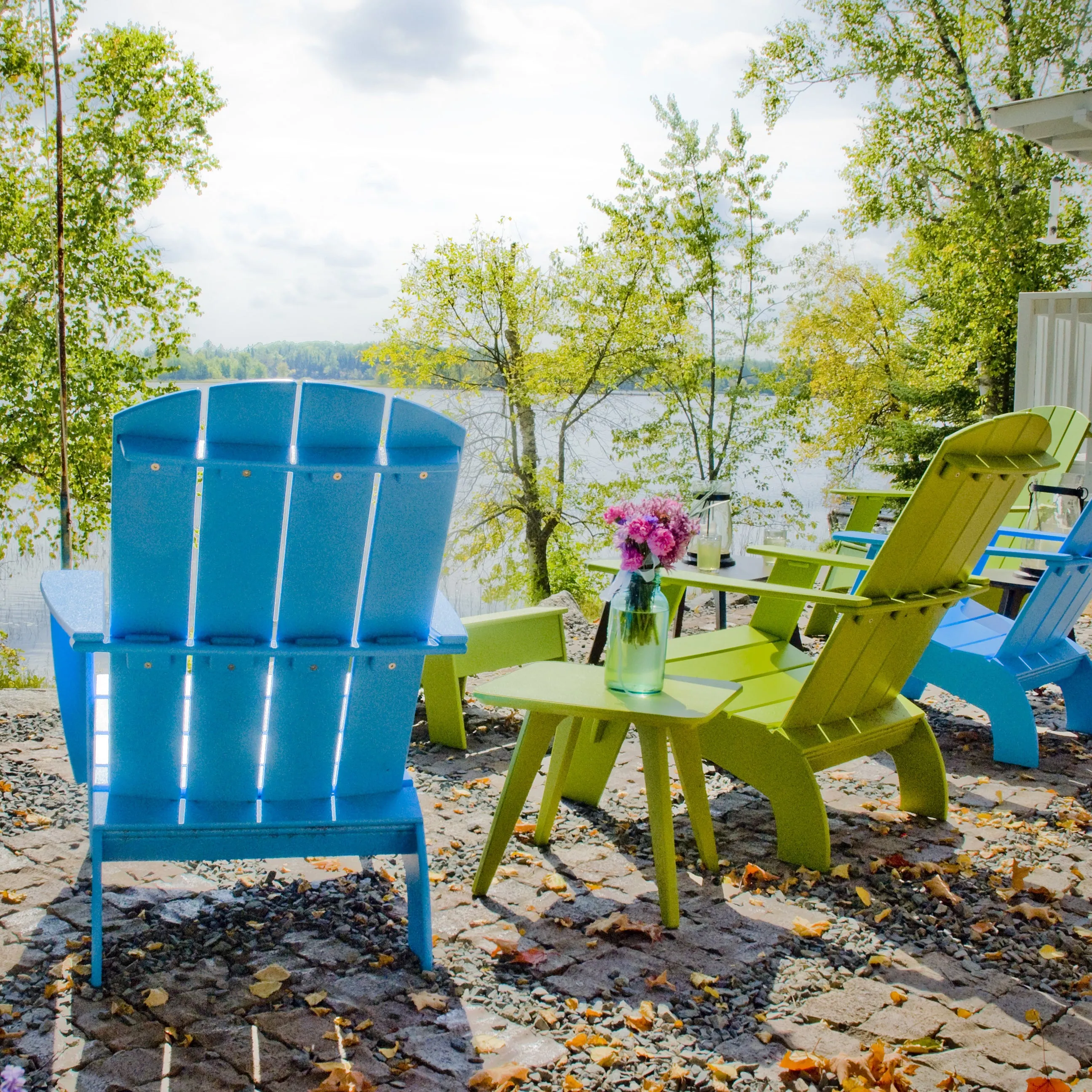 Curved Adirondack Chair and Ottoman Bundle