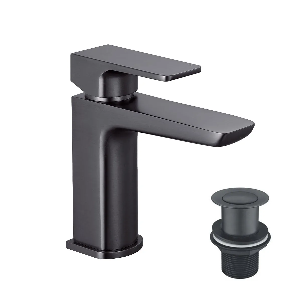 Deluxe Camden Basin Mixer With Click-Clack Waste - Gun Metal