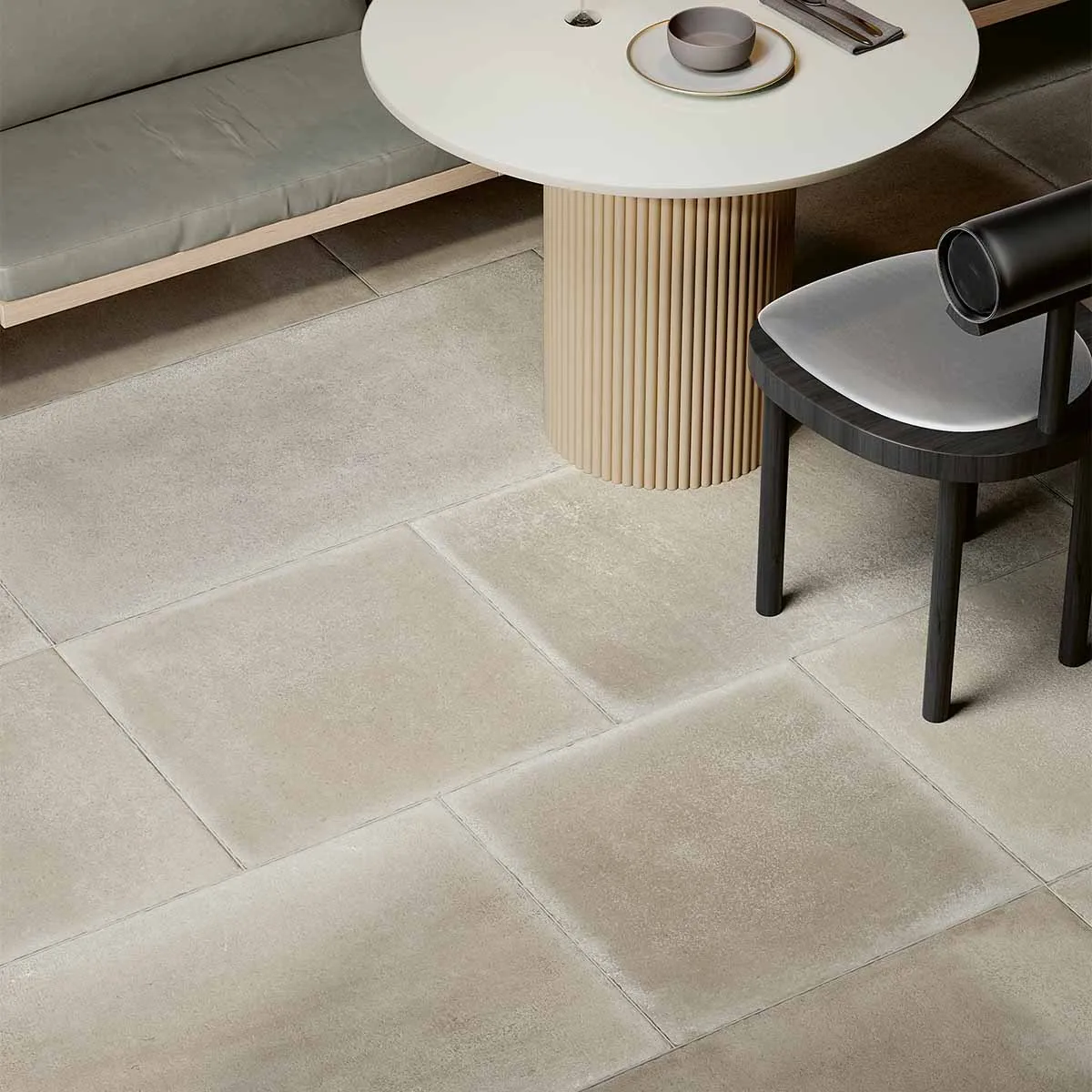 Devon Stone Natural Grey Antique Effect Porcelain Tile 60x90cm Matt