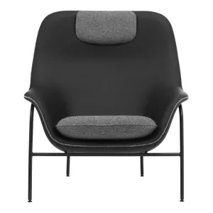 Drape High Lounge Chair w/ Headrest - Steel Legs