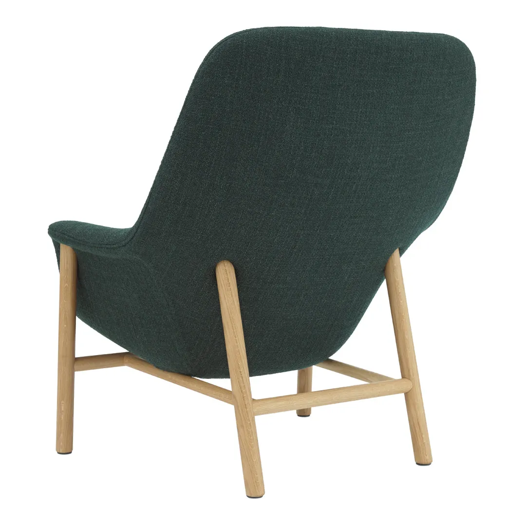 Drape High Lounge Chair w/ Headrest - Wood Legs