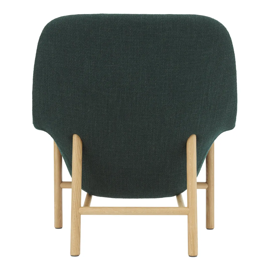 Drape High Lounge Chair w/ Headrest - Wood Legs