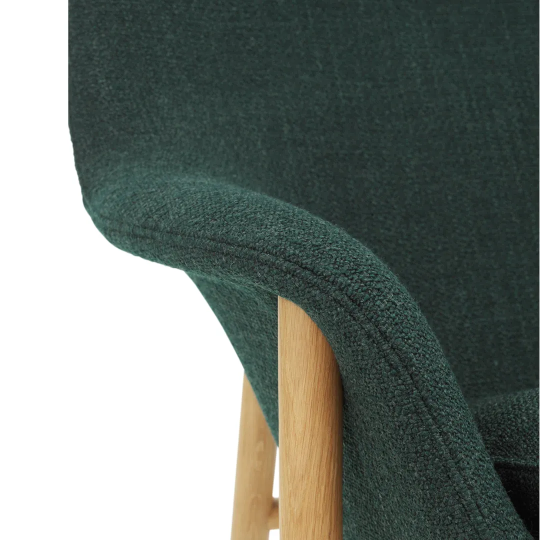 Drape High Lounge Chair w/ Headrest - Wood Legs