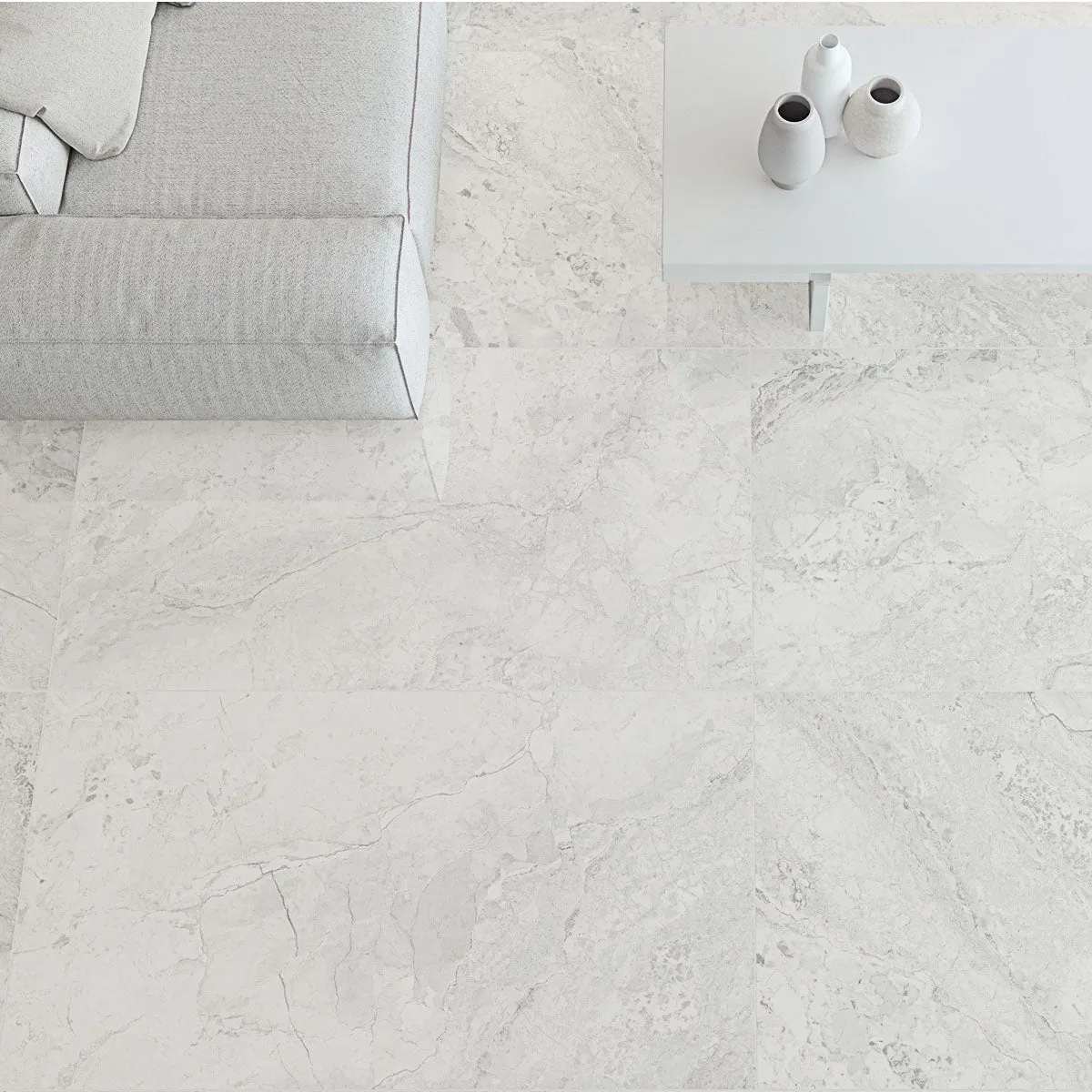 Dreamy Cloud 4D Shaped Marble Effect Porcelain Tile 100x180cm Matt