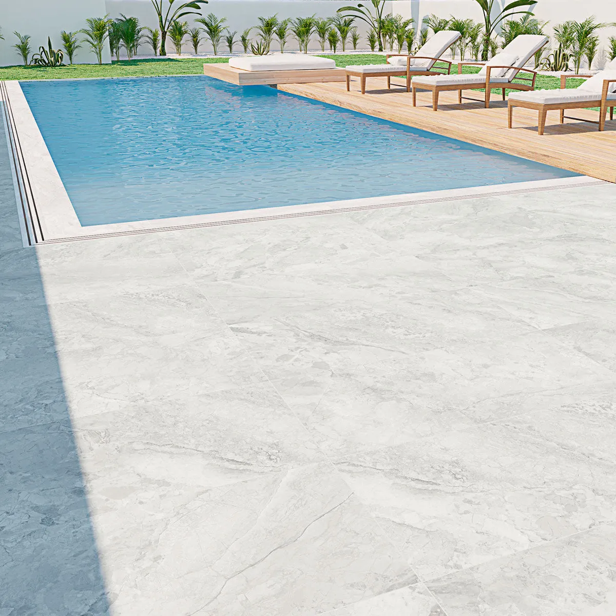Dreamy Cloud 4D Shaped Marble Effect Porcelain Tile 100x180cm Matt