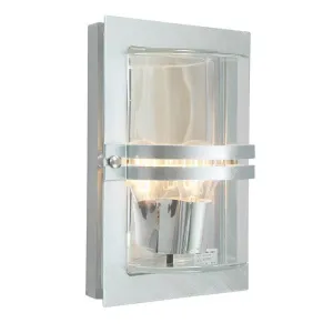 Elstead Basel Galvanised Steel Outdoor Wall Light - Clear