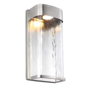 Elstead Bennie Large Brushed Steel Outdoor LED Wall Light