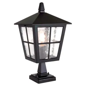 Elstead Canterbury Black Outdoor Pedestal Lantern