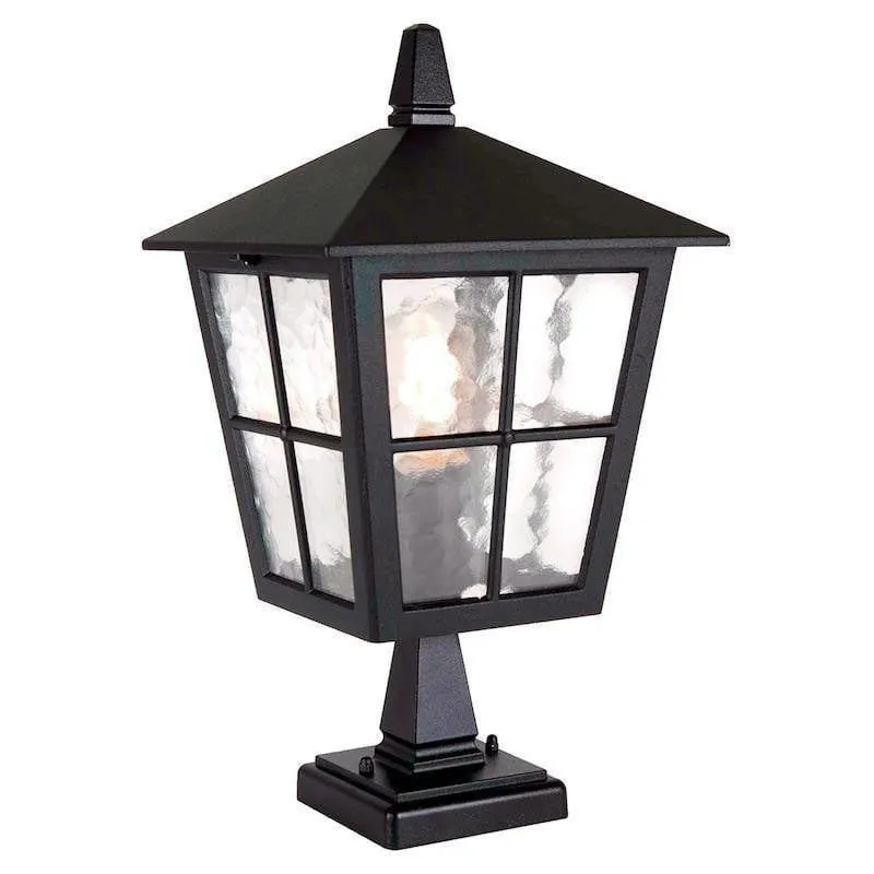 Elstead Canterbury Black Outdoor Pedestal Lantern