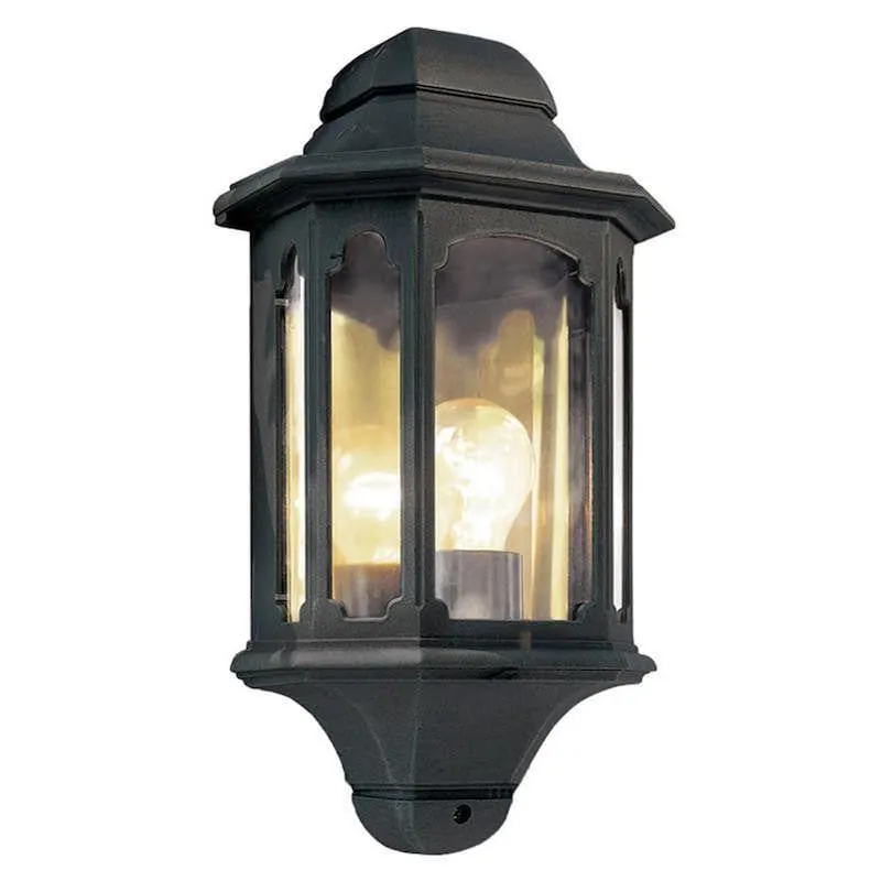 Elstead Chapel Black Exterior Half Wall Light