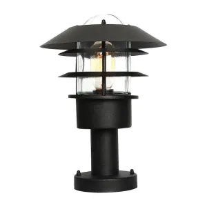 Elstead Helsingor Black Outdoor Pedestal Light
