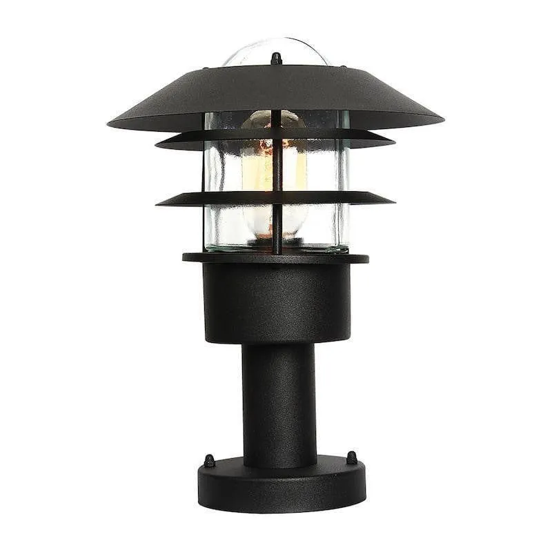 Elstead Helsingor Black Outdoor Pedestal Light