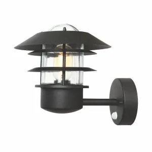 Elstead Helsingor Black Outdoor PIR Wall Light