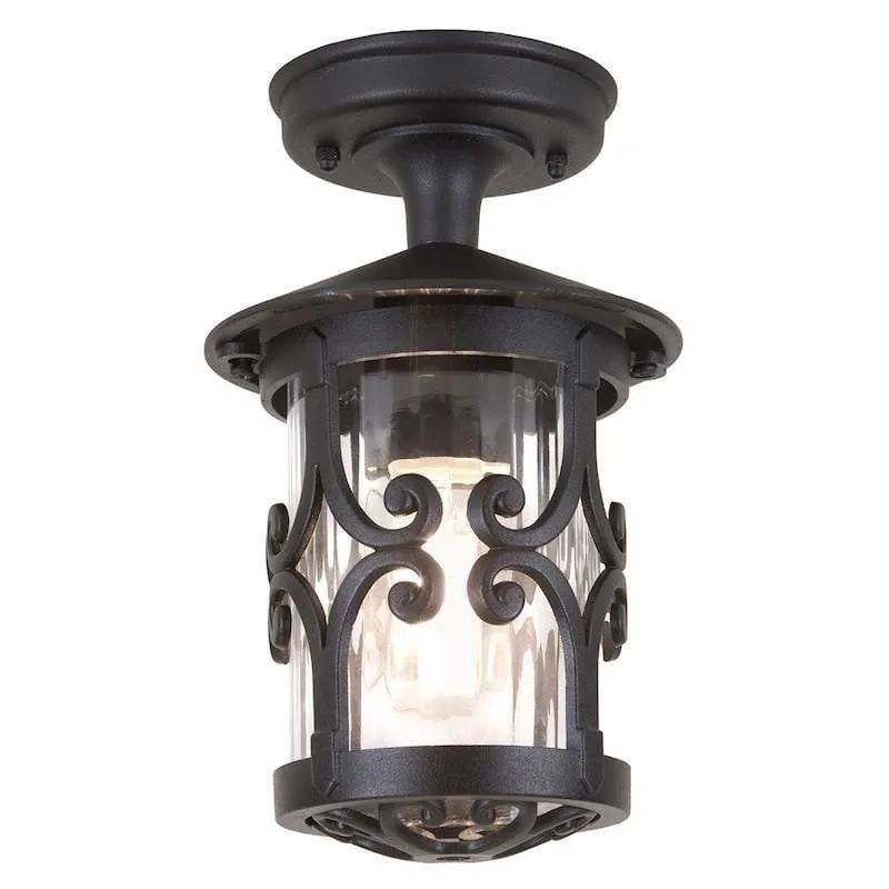 Elstead Hereford Black Outdoor Porch Ceiling  Lantern