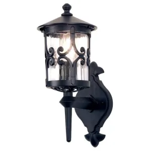 Elstead Hereford Black Outdoor Uplighter Wall Light