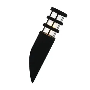 Elstead Hornbaek Black Outdoor Torch Wall Light
