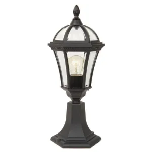 Elstead Ledbury Black Outdoor Pedestal Lantern