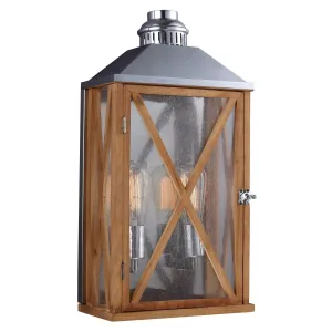 Elstead Lumiere Natural Oak Medium Outdoor Wall Light