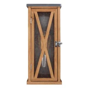 Elstead Lumiere Natural Oak Small Outdoor Wall Lantern