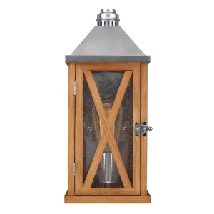 Elstead Lumiere Natural Oak Small Outdoor Wall Light - IP44