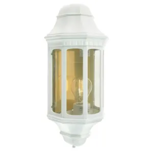 Elstead Malaga White Outdoor Half Wall Light