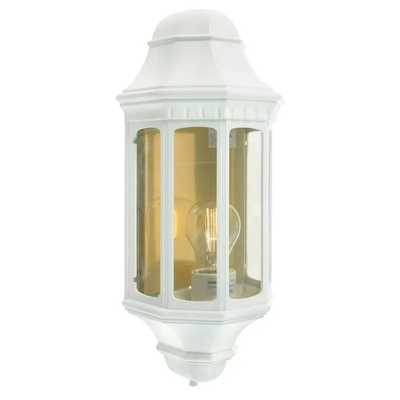 Elstead Malaga White Outdoor Half Wall Light
