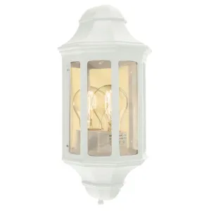 Elstead Malaga White Outdoor Mini Half Wall Light