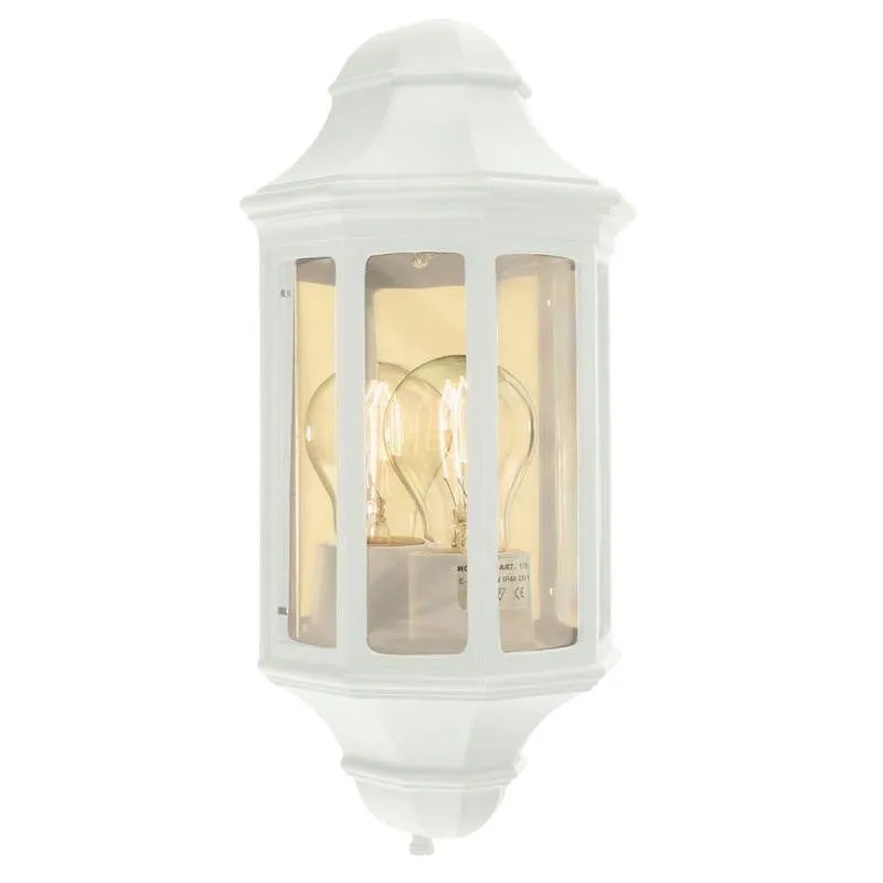 Elstead Malaga White Outdoor Mini Half Wall Light