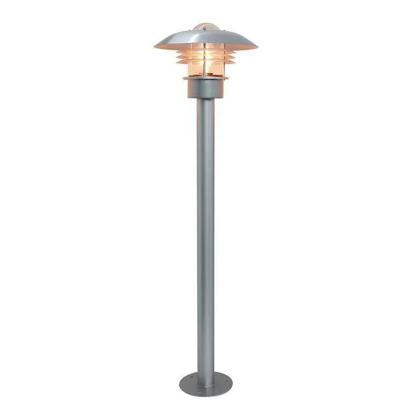 Elstead Malmo Silver Outdoor Bollard Light