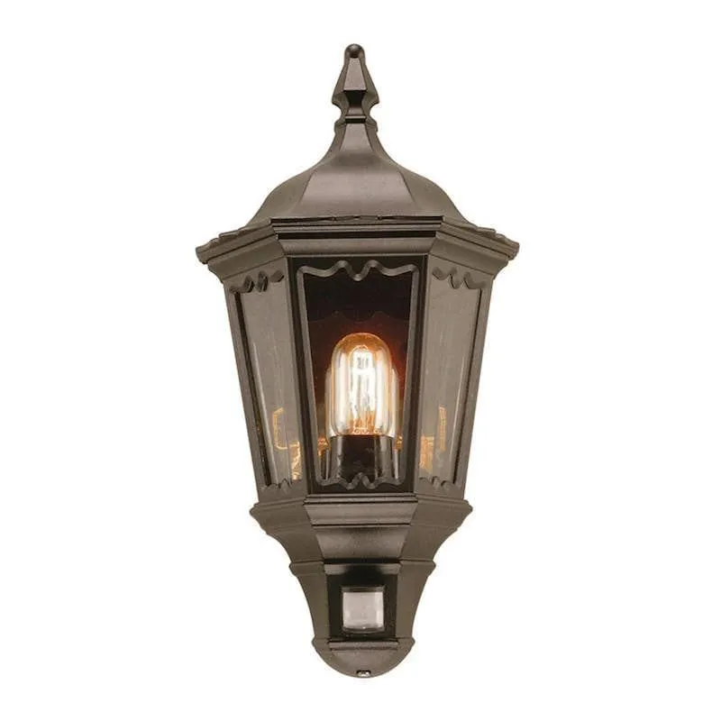 Elstead Medstead Black Outdoor PIR Half Wall Light