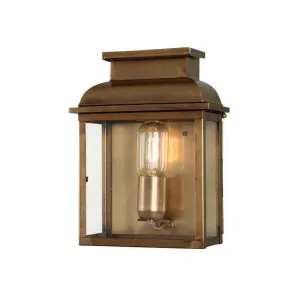 Elstead Old Bailey Aged Brass Outdoor Wall Light