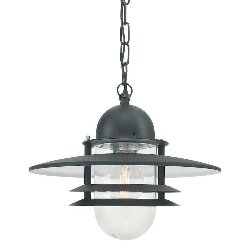 Elstead Oslo Black Outdoor Pendant Light