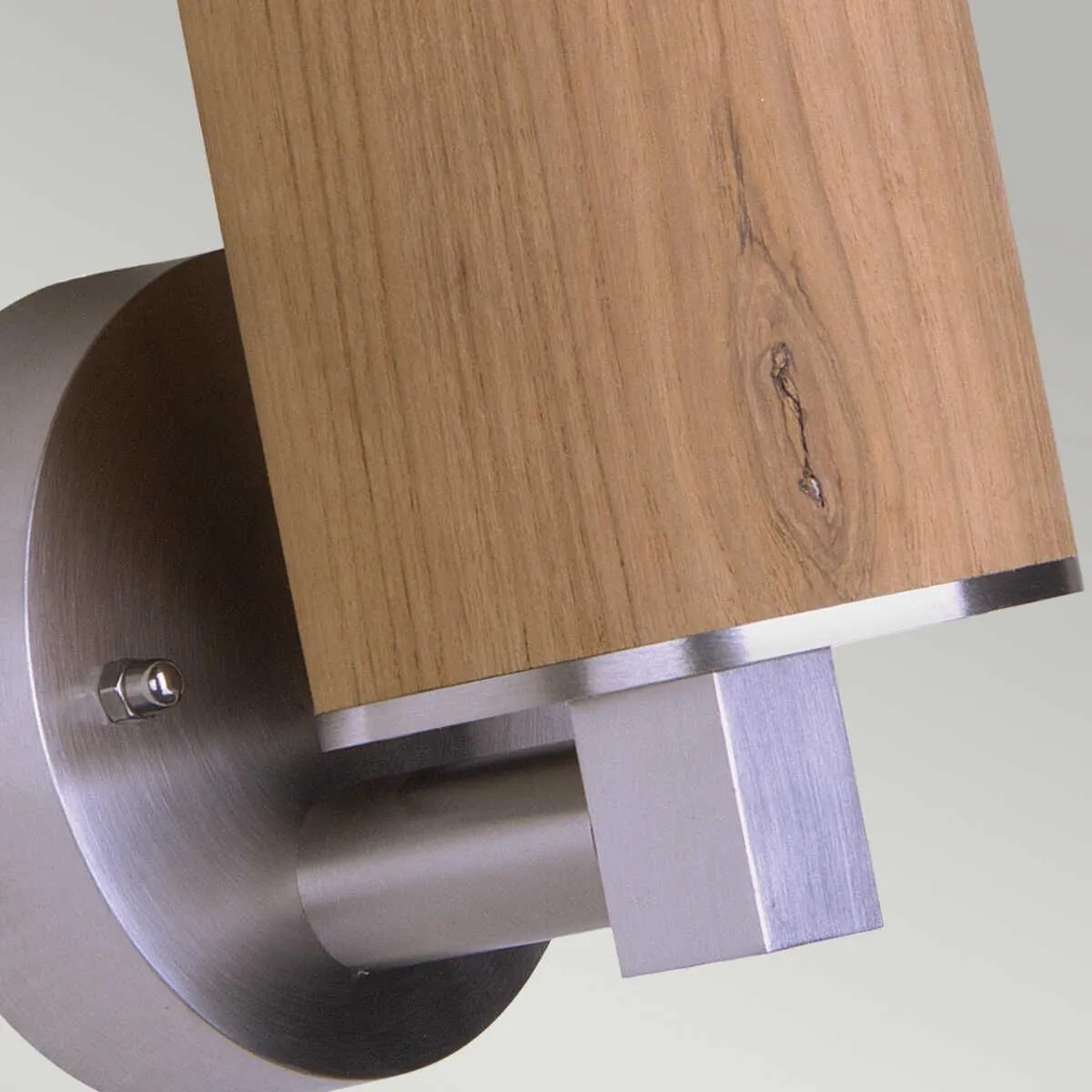 Elstead Poole Stainless Steel And Teak Outdoor Wall Light