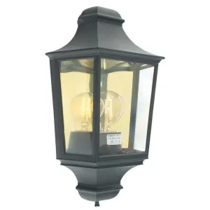 Elstead Turin Black Outdoor Half Wall Light